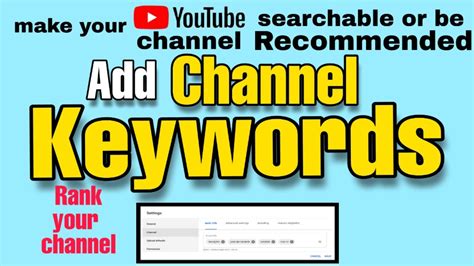 channel keywords for youtube